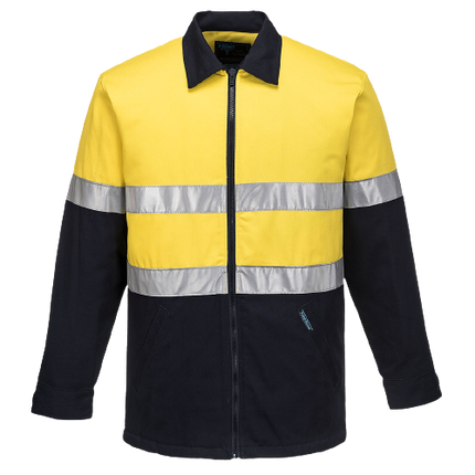 Portwest Quilt Padded Cotton Drill Jacket 2 Tone Reflective Work Safety MJ987-KarWorkwear