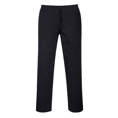 Portwest Drawstring Pants Lightweight Comfortable Black Chef Pant C070-KarWorkwear