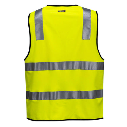Portwest Mens Day or Night Safety Vest Taped Lightweight Reflective Safety MZ102-KarWorkwear