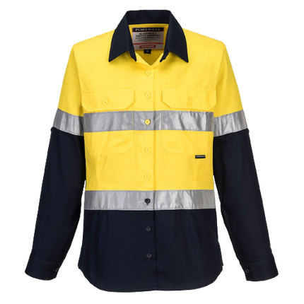 Portwest Ladies 2 Tone Regular Weight Long Sleeve Shirt with Tape ML108-KarWorkwear