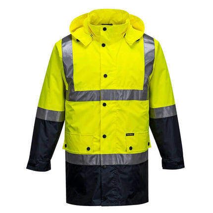 Portwest Mens Eyre Jacket Hi-Vis Day Or Night Lightweight Waterproof Work MJ306-KarWorkwear