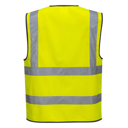 Portwest Mens Hi-Vis Zipped Band & Brace Vest Lightweight Taped Safety Work C375-KarWorkwear