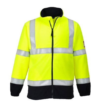 Portwest Flame Resistant Anti Static Hi-Vis Fleece Drawcord Full Zip Jacket FR31-KarWorkwear