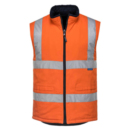 Portwest Men Hi-VisTex 100% Cotton Reversible Vest Reflective Safety Work MV278-KarWorkwear