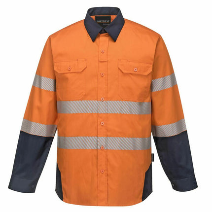 Portwest Mens PW3 Shirt Hi-Vis Tex Pro Reflective Lightweight Work Cotton PW372-KarWorkwear
