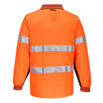 Portwest Mens Prime Mover Long Sleeve Micro Mesh Polo Taped Work Hi-Vis MP513-KarWorkwear
