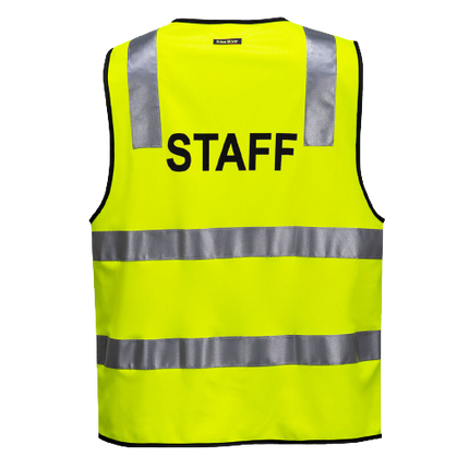 Portwest Staff Zip Vest D/N 2 Tone Hi Vis Reflective Tape Work Safety MZ107-KarWorkwear