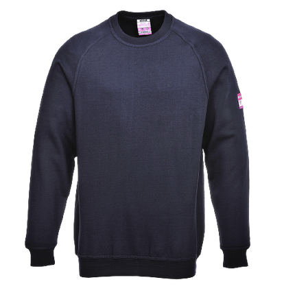 Portwest Flame Resistant Anti-Static Long Sleeve Brushed Fleece Crew Jumper FR12-KarWorkwear