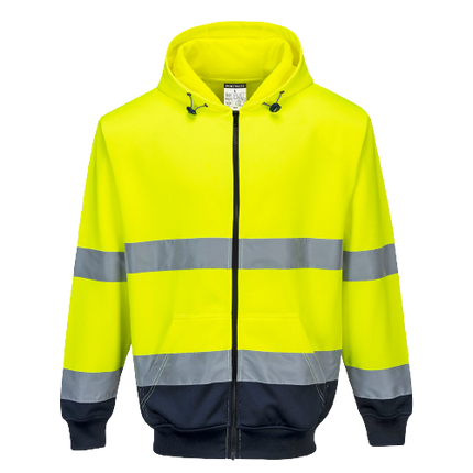 Portwest Two-Tone Zip Front Hoodie Warmth Reflective Tape Work Safety B317-KarWorkwear