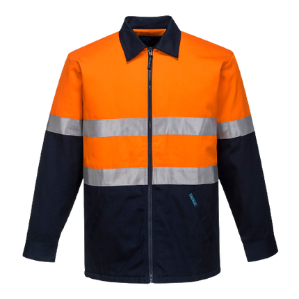 Portwest Quilt Padded Cotton Drill Jacket 2 Tone Reflective Work Safety MJ987-KarWorkwear
