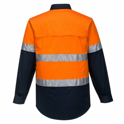 Portwest Mens Prime Mover Taped Hi-Vis Lightweight Long Sleeve Shirt Work MA801-KarWorkwear