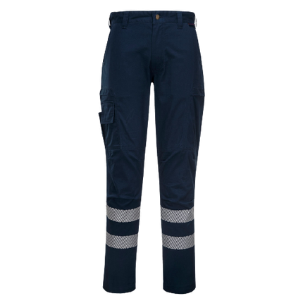 Portwest PW3 Cargo Stretch Pants Slim Fit HiVisTex Pro Tape Cotton Pant PW341-KarWorkwear