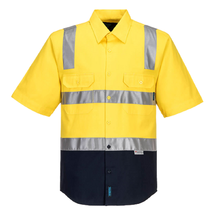 Portwest Hi-Vis Two Tone Regular Weight Shirt Tape Over Shoulder Safety MS102-KarWorkwear