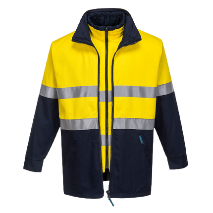 Portwest Hume 100% Cotton 4-in-1 Jacket 2 Tone Reflective Work Safety MJ777-KarWorkwear