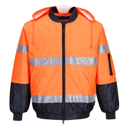 Portwest Hi-Vis Bomber Jacket with Tape 2 Tone Reflective Work Safety MJ504-KarWorkwear