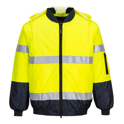 Portwest Hi-Vis Bomber Jacket with Tape 2 Tone Reflective Work Safety MJ504-KarWorkwear