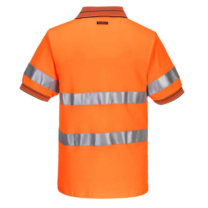 Portwest Mens Prime Mover Short Sleeve Cotton Comfort Polo Taped Hi-Vis MP310-KarWorkwear