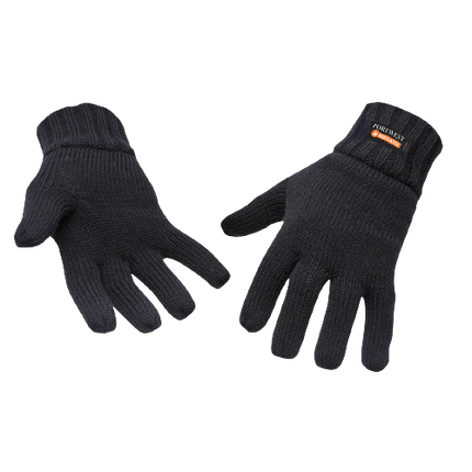 Portwest Knit Glove Insulatex Lined Warm Comfort Black Knitted Cuff GL13-KarWorkwear