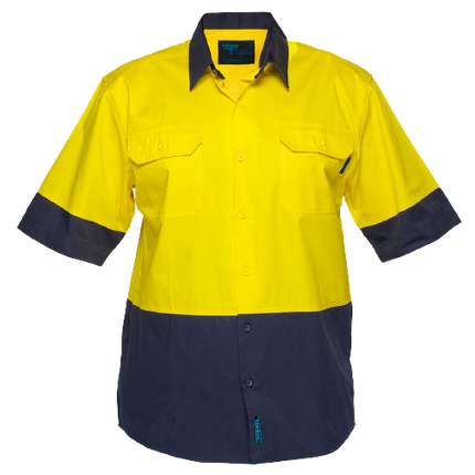 Portwest Hi-Vis Two Tone Lightweight Short Sleeve Shirt Reflective Safety MS802-KarWorkwear