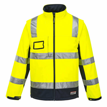 Portwest Mens Huski Chassis Jacket Softshell 2 in 1 Reflective Safety Tape K8074-KarWorkwear