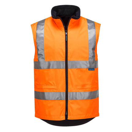 Portwest Mens Hi-Vis Polar Fleece Reversible Vest Reflective Work Safety MV214-KarWorkwear