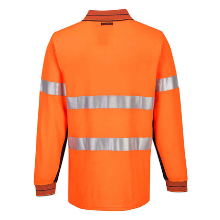 Portwest Mens Prime Mover Long Sleeve Cotton Work Shirt Polo Hi-Vis Taped MP313-KarWorkwear