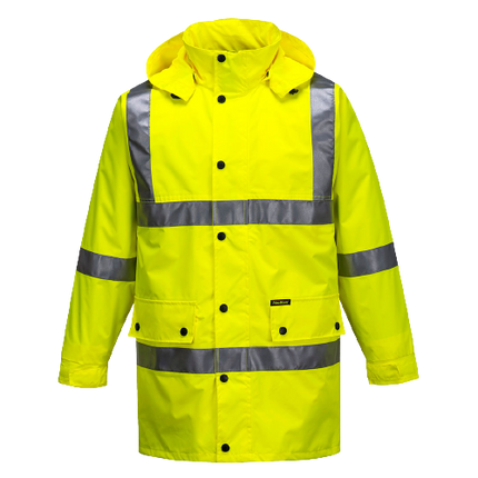 Portwest Argyle Full Hi-Vis Rain Jacket with Tape 2 Tone Work Safety MF306-KarWorkwear