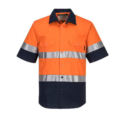 Portwest Hi-Vis Two Tone Lightweight Short Sleeve Shirt with Tape Safety MA802-KarWorkwear