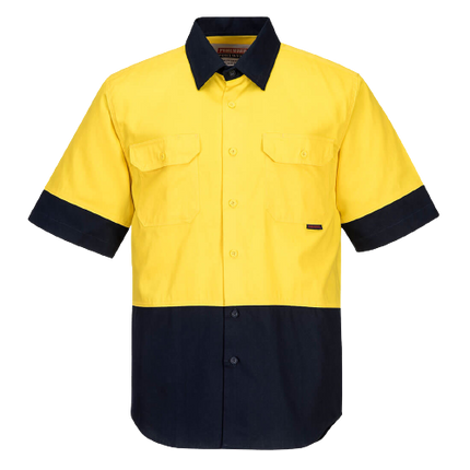 Portwest Hi-Vis Two Tone Regular Weight Short Sleeve Shirt Work Safety MS902-KarWorkwear