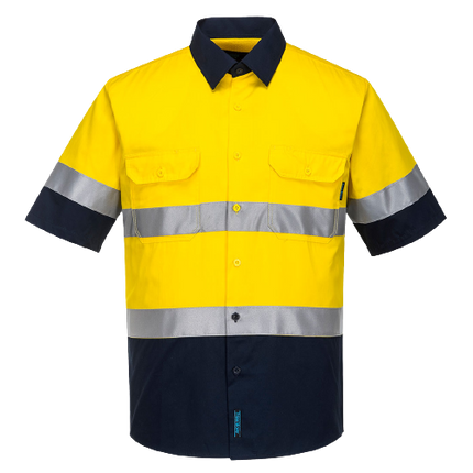 Portwest Hi-Vis Two Tone Lightweight Short Sleeve Shirt with Tape Safety MA802-KarWorkwear