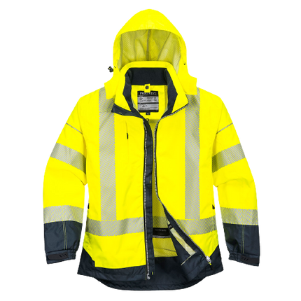 Portwest PW3 Hi-Vis Breathable Jacket 2 Tone Reflective Work Safety Hood T403-KarWorkwear
