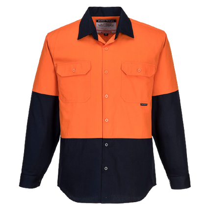 Portwest Hi-Vis Two Tone Regular Weight Long Sleeve Shirt Work Safety MS901-KarWorkwear