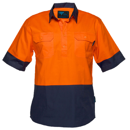 Portwest Hi-Vis Two Tone Lightweight Short Sleeve Closed Front Shirt Wear MC802-KarWorkwear