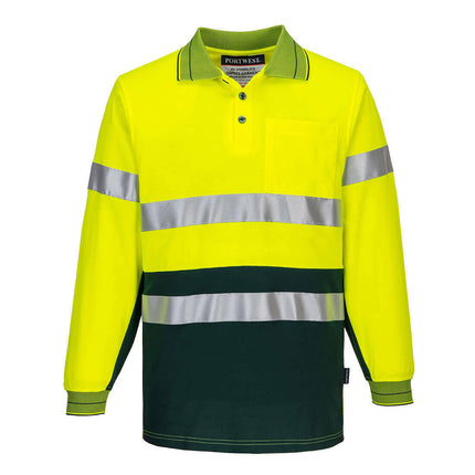 Portwest Mens Prime Mover Long Sleeve Cotton Work Shirt Polo Hi-Vis Taped MP313-KarWorkwear