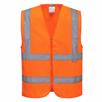 Portwest Mens Hi-Vis Zipped Band & Brace Vest Lightweight Taped Safety Work C375-KarWorkwear