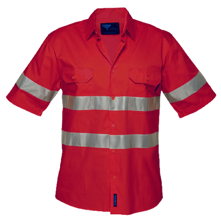 Portwest Hi-Vis Lightweight Short Sleeve Shirt with Tape Reflective Work Safety-KarWorkwear