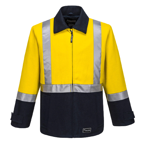 Portwest Mens Huski Bluey Jacket Hi Vis Full Zip Flame Resistant Lining K8018-KarWorkwear
