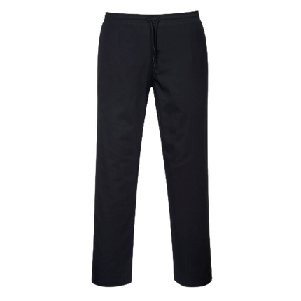 Portwest Drawstring Pants Lightweight Comfortable Black Chef Pant C070-KarWorkwear