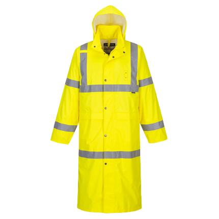 Portwest Hi-Vis Coat 122cm Waterproof Reflective Taped Work Safety H445-KarWorkwear