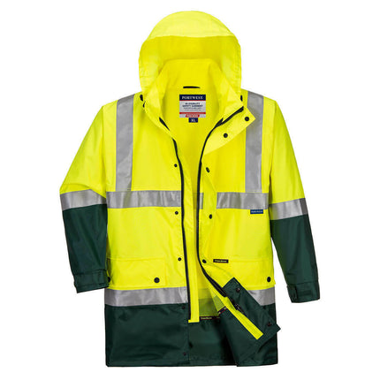 Portwest Mens Eyre Jacket Hi-Vis Day Or Night Lightweight Waterproof Work MJ306-KarWorkwear