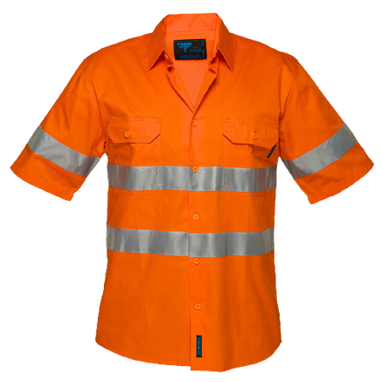 Portwest Hi-Vis Lightweight Short Sleeve Shirt with Tape Reflective Work Safety-KarWorkwear