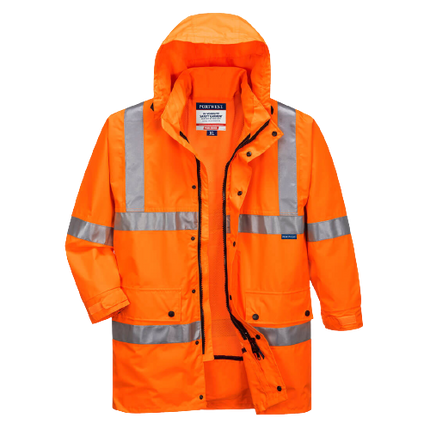 Portwest Argyle Full Hi-Vis Rain Jacket with Tape 2 Tone Work Safety MF306-KarWorkwear