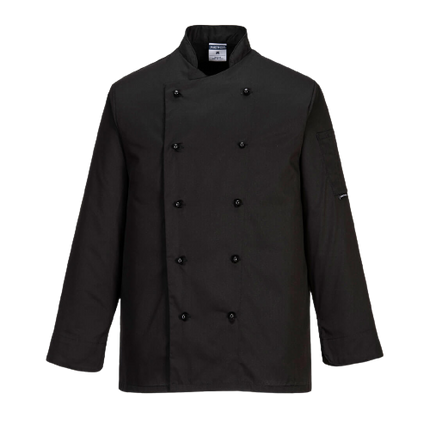 Portwest Somerset Chefs Jacket Mandarin Collar Reversible Front Jacket C834-KarWorkwear