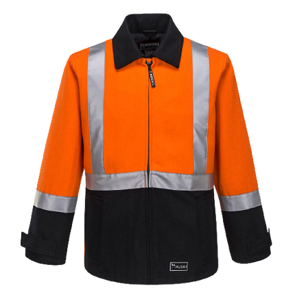 Portwest Mens Huski Bluey Jacket Hi Vis Full Zip Flame Resistant Lining K8018-KarWorkwear
