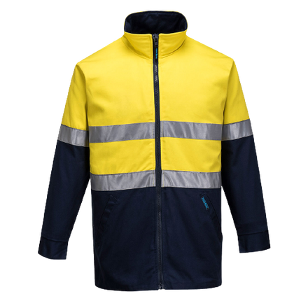 Portwest Hume 100% Cotton Drill Jacket 2 Tone Reflective Work Safety MJ998-KarWorkwear