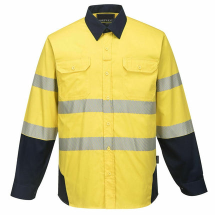 Portwest Mens PW3 Shirt Hi-Vis Tex Pro Reflective Lightweight Work Cotton PW372-KarWorkwear