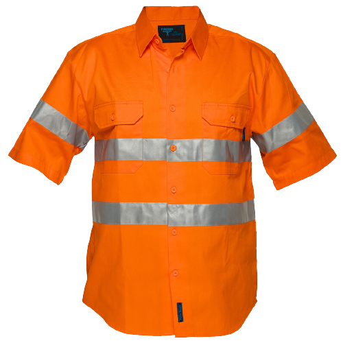 Portwest Hi-Vis Regular Weight Short Sleeve Shirt Tape Reflective Safety MA192-KarWorkwear