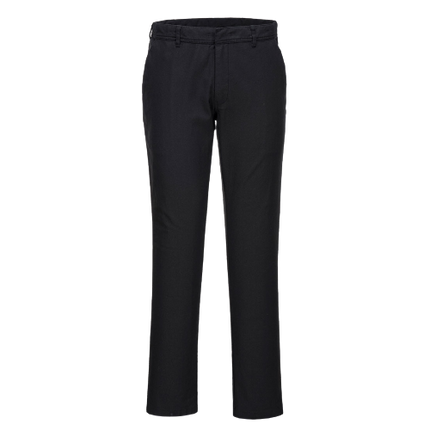 Portwest Stretch Slim Chino Pants Reflective Black Slim Fit Comfy Pant S232-KarWorkwear