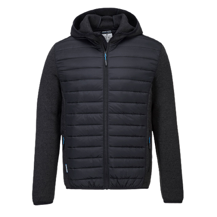 Portwest KX3 Baffle Jacket Front Zip Opening Hooded Grey Marle Jacket Comfy T832-KarWorkwear