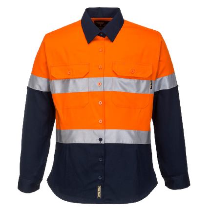 Portwest Ladies 2 Tone Regular Weight Long Sleeve Shirt with Tape ML108-KarWorkwear